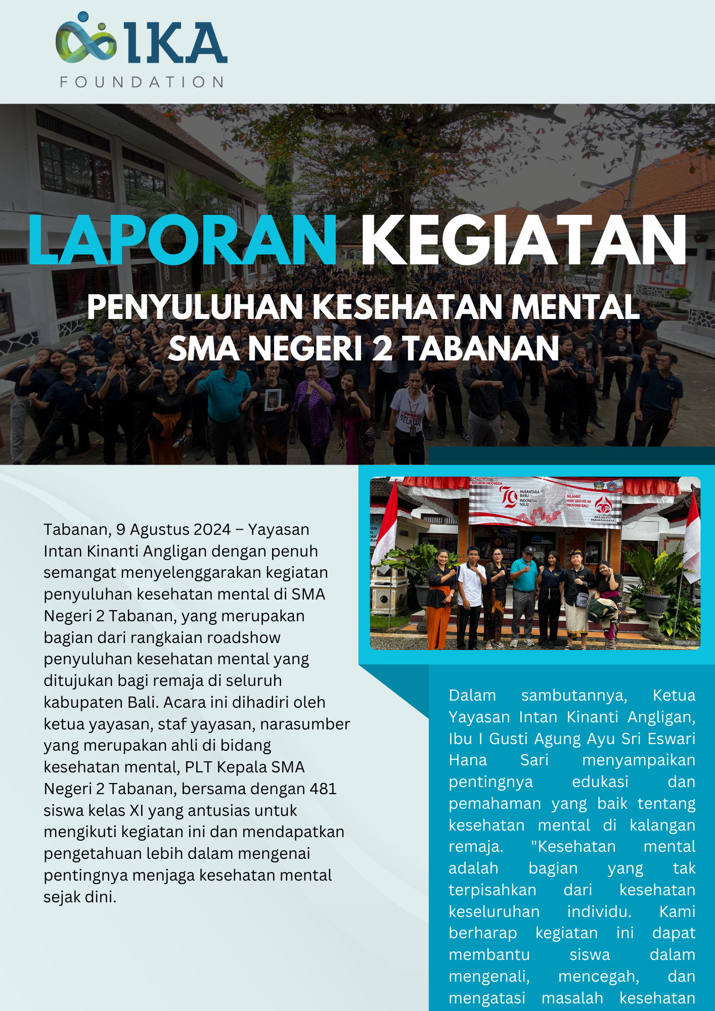 Laporan Kegiatan: Penyuluhan Kesehatan Mental SMA Negeri 2 Tabanan