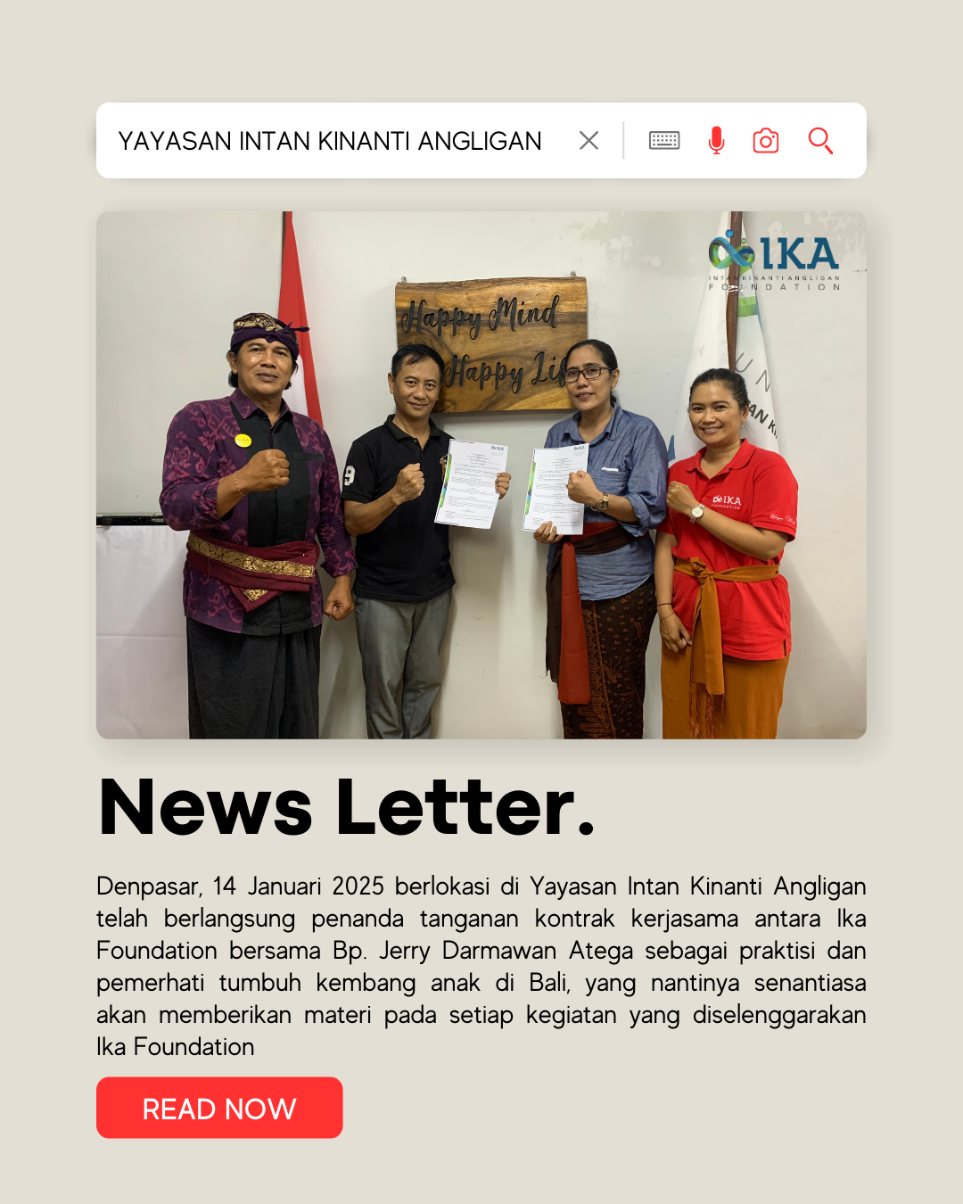 Newsletter IKA: Kerjasama dengan Jerry Darmawan Artega